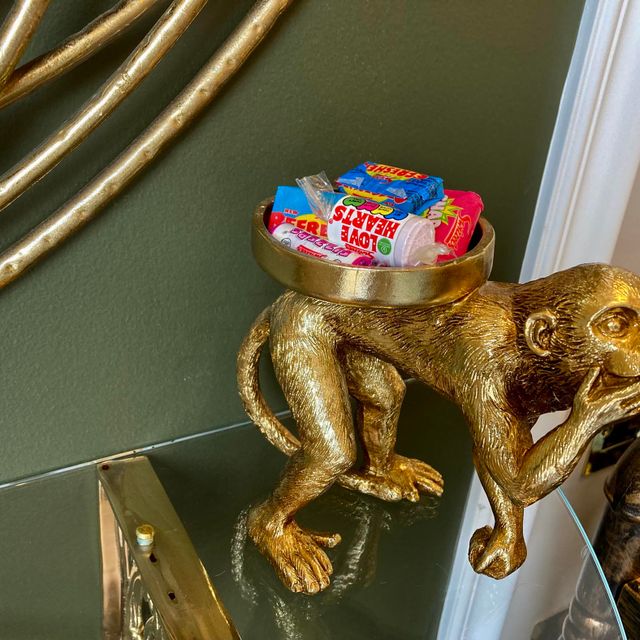 Golden Monkey Sclupture With Candy